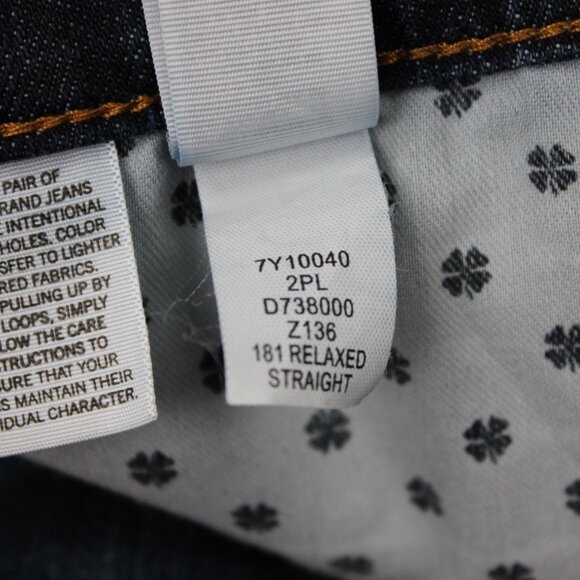 Lucky Brand Jeans Mens 48x26 Blue 181 Relaxed Straight Cotton Stretch 5-Pocket - Picture 14 of 15